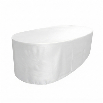 ../frankl24shop/tischdecke oval fuer tisch 2,50x1,24 m fast bodenlang, weiss mit mittelnaht